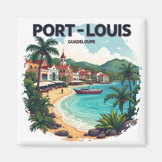Aimant Port-Louis Guadeloupe | Magnet マグネット (正面)