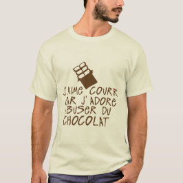 aime courir adore abuser chocolat citation tシャツ