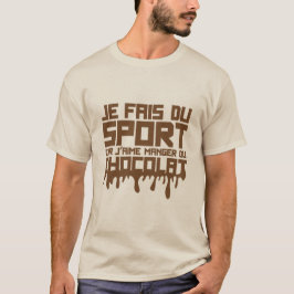 aime manger chocolat citation sport humour tシャツ