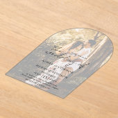 Aimeeスクリプ素朴トモダン結婚の アクリル招待状 (レイダウン)