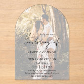 Aimeeスクリプ素朴トモダン結婚の アクリル招待状 (正面)