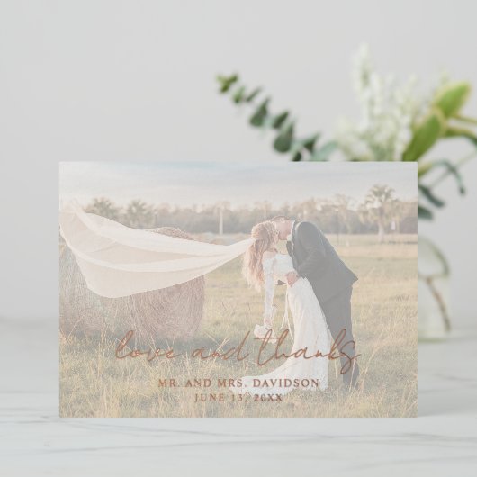 Aimeeス素朴クリッモダントに感謝 箔招待状 (立ち正面)