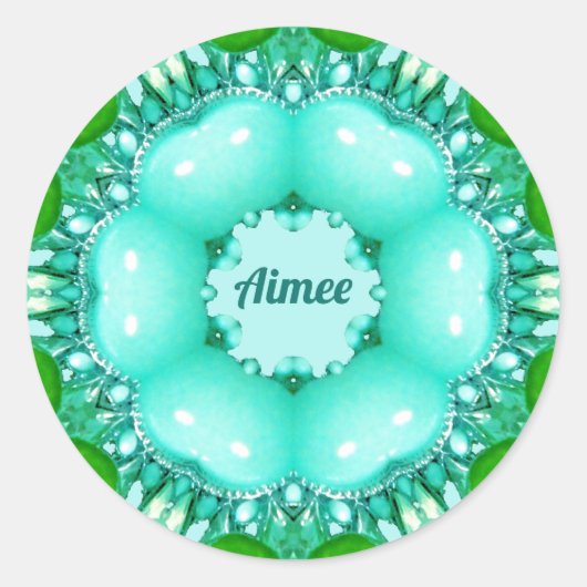 AIMEE ~ 鮮やかな抽象フラクタル模様 ~ クラシック ラウンドシール (正面)