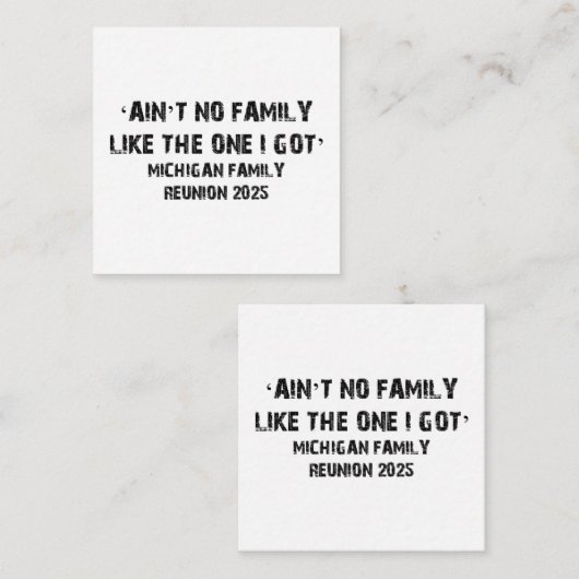 Ain’t No Family Like The One I Got Michigan Reunio エンクロージャーカード (正面/裏面)