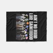 Ain’t No Hood Like Sainthood Floral Catholic Faith フリースブランケット (正面(横))