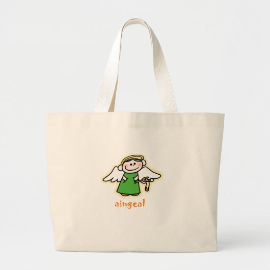 aingeal (アイルランド語の少し天使) ラージトートバッグ (正面)