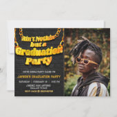 Ain'Nothinではなく、写真を持つ卒業パーティー 招待状 (正面)