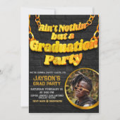 Ain'Nothinではなく、写真を持つ卒業パーティー 招待状 (正面)