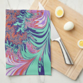 AINSLEY~ブルーグリーンレッドパープル~3D~ キッチンタオル (四つ折り)