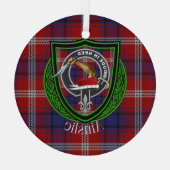 Ainslie Scottish Clan Tartan & Crest ガラスオーナメント (裏面)