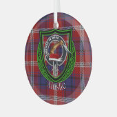 Ainslie Scottish Clan Tartan & Crest ガラスオーナメント (正面左)