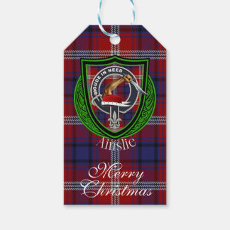 Ainslie Scottish Clan Tartan & Crest ギフトタグ