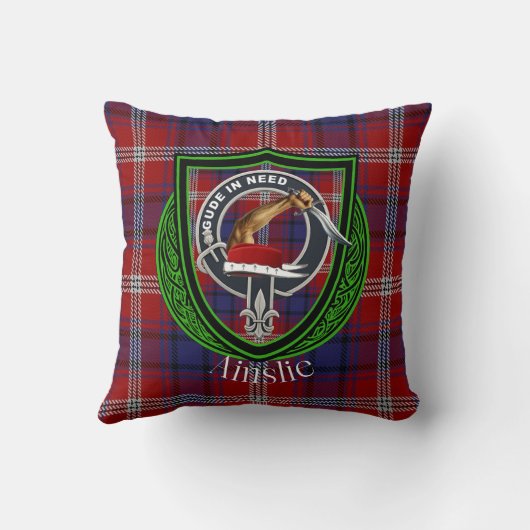Ainslie Scottish Clan Tartan & Crest クッション (裏面)