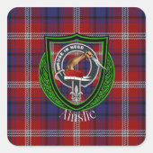 Ainslie Scottish Clan Tartan & Crest スクエアシール (正面)