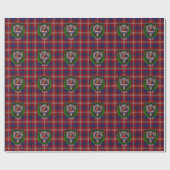 Ainslie Scottish Clan Tartan & Crest ラッピングペーパー (フラット)