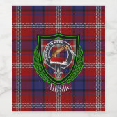 Ainslie Scottish Clan Tartan & Crest ワインラベル (シングルラベル)