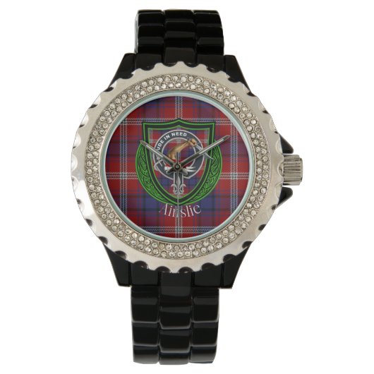 Ainslie Scottish Clan Tartan & Crest 腕時計 (正面)