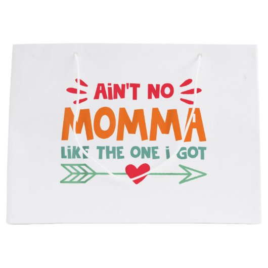 Ain'tママ私の母の愛得するレトロV ラージペーパーバッグ (正面)