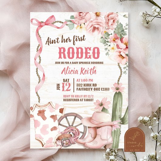 Aint Her First Rodeo Baby Sprinkle Invitation 招待状