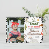 Ain't My First Rodeo Cowboy photo 2nd Birthday 招待状 (スタンド正面)