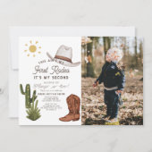 Ain't My First Rodeo Cowboy Photo 2nd Birthday 招待状 (正面)