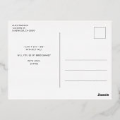 Aint NoパーティーおもしろいBridesmaidの提案 箔招待状ポストカード (裏面)