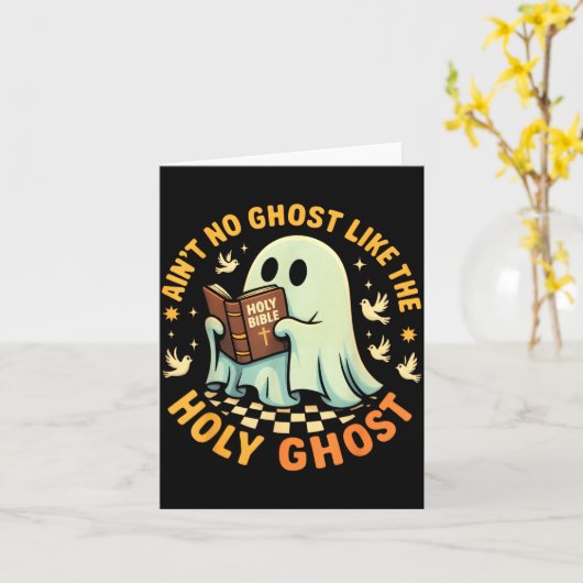 Ain't No Ghost Like The Holy Ghost Funny Faith Pun カード (黄色い花)