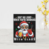 Aint No Laws When You're Drinking With Claus Funny カード (黄色い花)