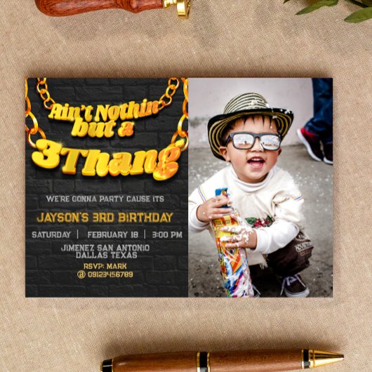 Ain't Nothinが3つのThangと写真 – 風景 招待状