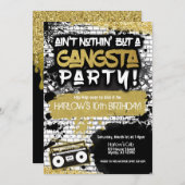 Aint Nothin 'しかしギャングパーティーヒップホップ誕生日 招待状 (正面/裏面)
