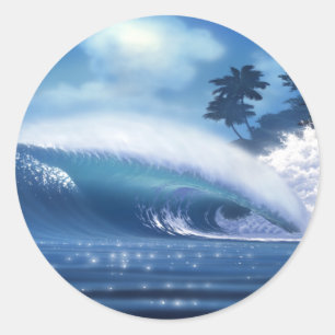 AIN'T TELLIN Surf Art by Steven Power ラウンドシール
