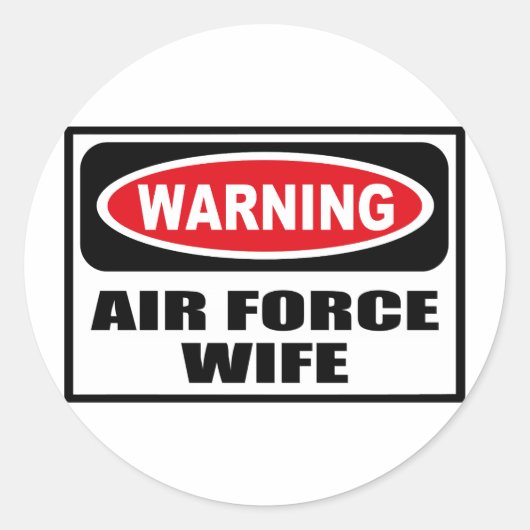 AIR 警告 FORCE WIFEステッカー ラウンドシール (正面)