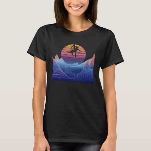 Air Acrobatic Vaporwave Sunset Trapeze Aerial Yoga Tシャツ (正面)