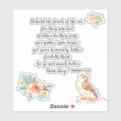 Air Bible Verse Stickerの鳥を見る シール (シート)