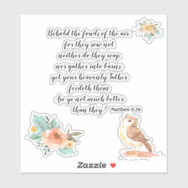 Air Bible Verse Stickerの鳥を見る シール