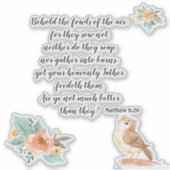 Air Bible Verse Stickerの鳥を見る シール (正面)