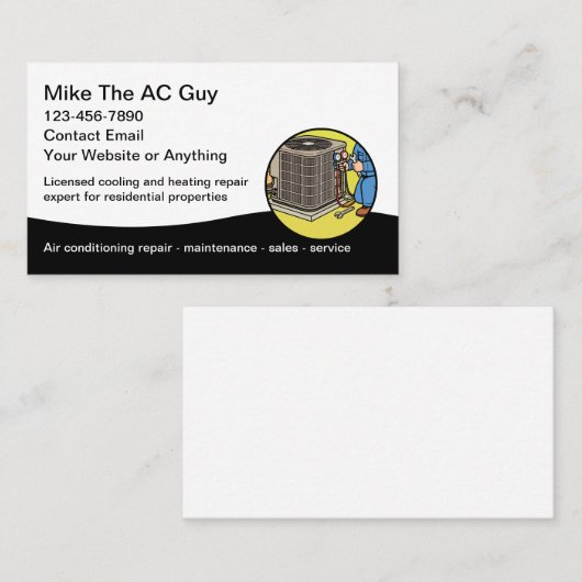 Air Conditioning And Heating Services 名刺 (正面/裏面)