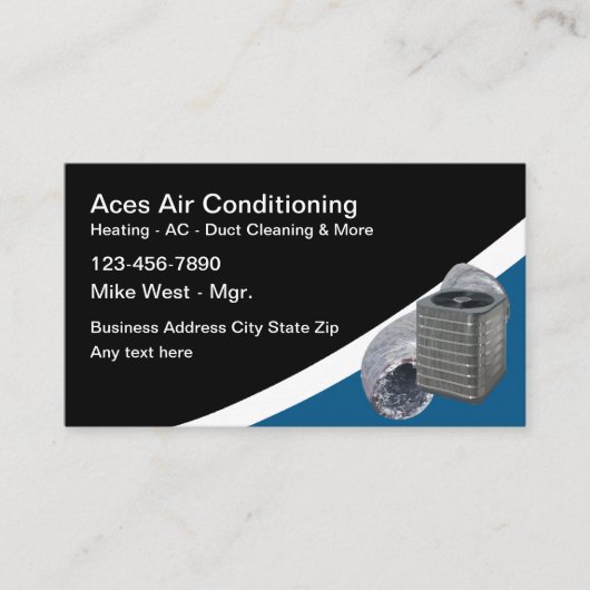Air Conditioning And Heating Services 名刺 (正面)