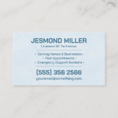 Air Conditioning – Repair, Service, Installation 名刺 (裏面)