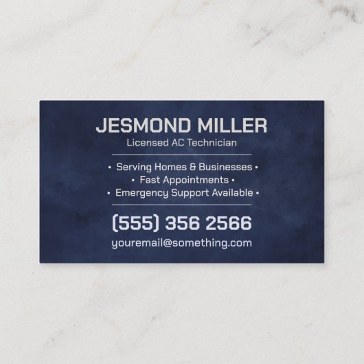 Air Conditioning – Repair • Service • Installation 名刺 (裏面)
