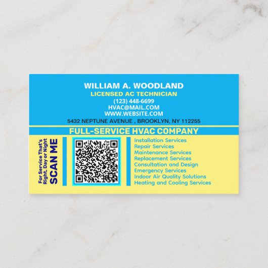 Air Conditioning Services | HVAC Heating & Cooling 名刺 (裏面)