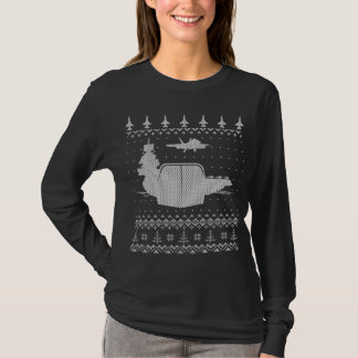 Air Craft Carrier Ugly Christmas Sweater Design Tシャツ