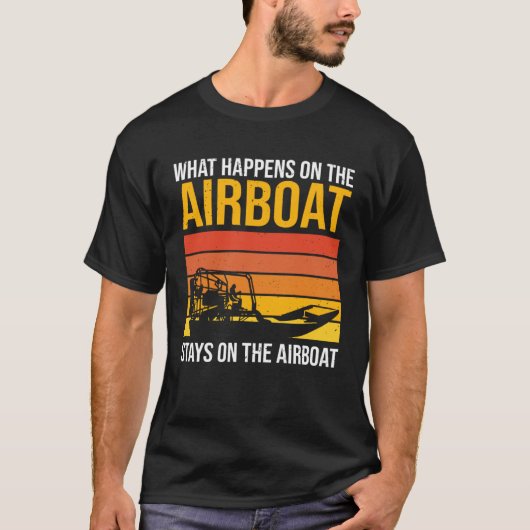 Air cushion boat airboat tシャツ (正面)