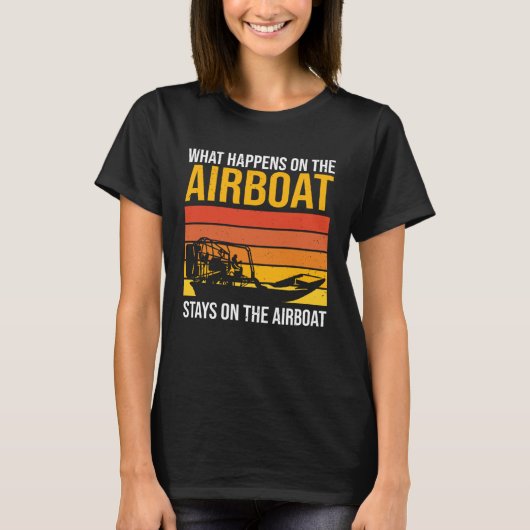 Air cushion boat airboat tシャツ (正面)