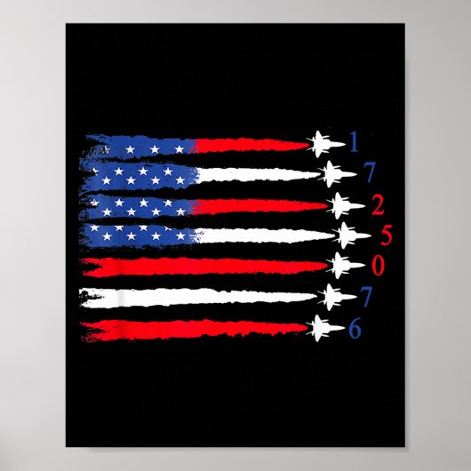 Air Force American Flag 4th Of July 2026 Funny Gif ポスター (正面)