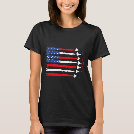 Air Force American Flag 4th Of July 2026 Funny Gif Tシャツ (正面)