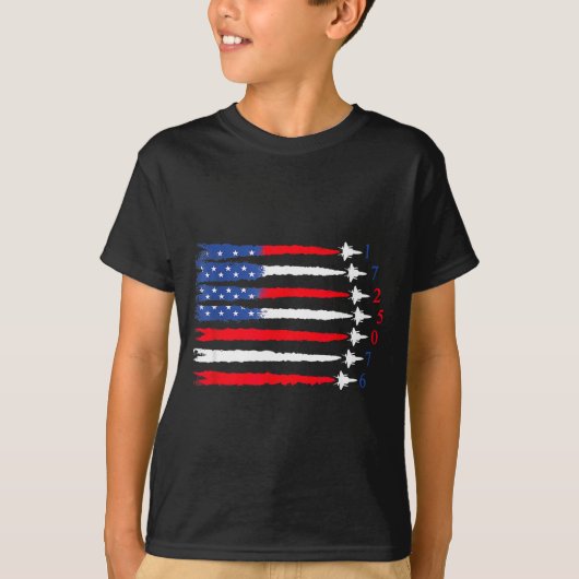 Air Force American Flag 4th Of July 2026 Funny Gif Tシャツ (正面)