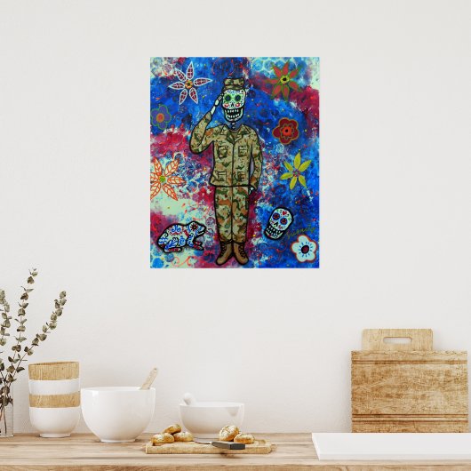 AIR FORCE ARMY DAY OF THE DEAD ポスター (キッチン)