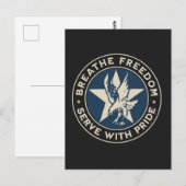 Air Force - Breathe freedom, serve with pride. ポストカード (正面/裏面)