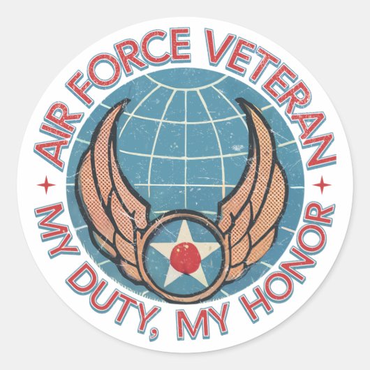 Air Force Veteran ラウンドシール (正面)